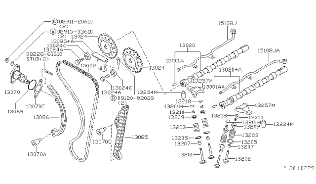 1995 Nissan Sentra Camshaft & Valve Mechanism Diagram 2