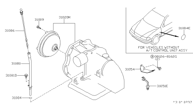 1996 Nissan Sentra Auto Transmission,Transaxle & Fitting Diagram 3