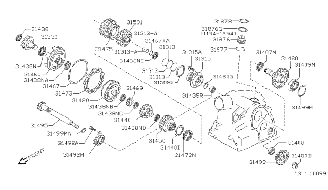 1999 Nissan Sentra Governor,Power Train & Planetary Gear Diagram 2