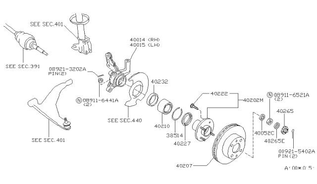 1995 Nissan 200SX Front Axle Diagram