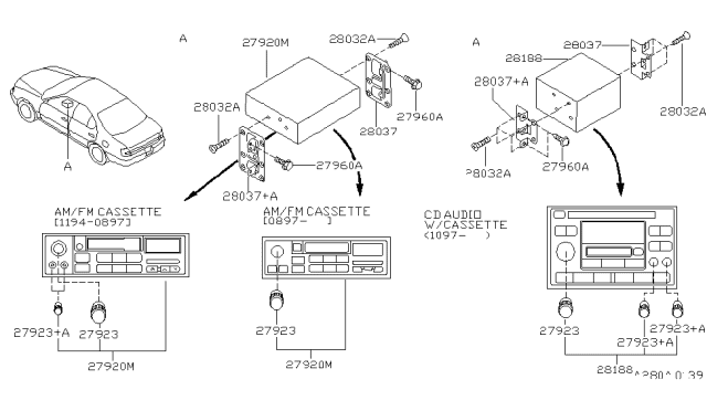 1999 Nissan Sentra Audio & Visual Diagram 1