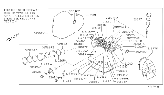 1998 Nissan Sentra Gasket & Seal Kit (Automatic) Diagram