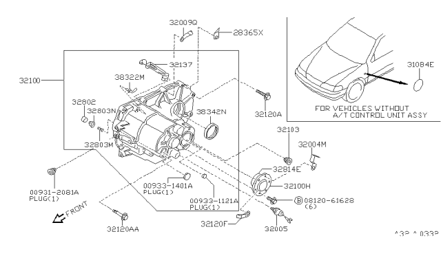 1996 Nissan 200SX Transmission Case & Clutch Release Diagram 3