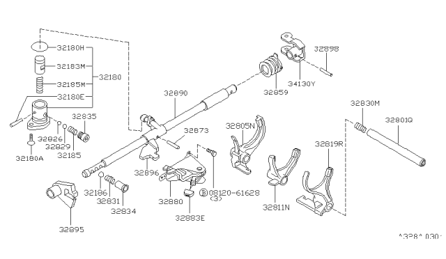 1998 Nissan 200SX Transmission Shift Control Diagram 1