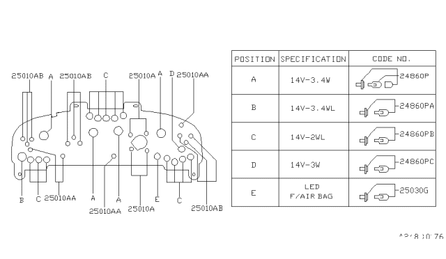 1996 Nissan Sentra Instrument Meter & Gauge Diagram 2