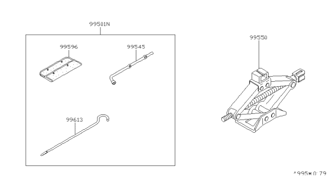 1997 Nissan Sentra Tool Kit & Maintenance Manual Diagram