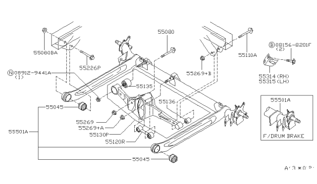 1999 Nissan 200SX Rear Suspension Diagram 1