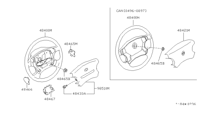 1997 Nissan 200SX Steering Wheel Diagram