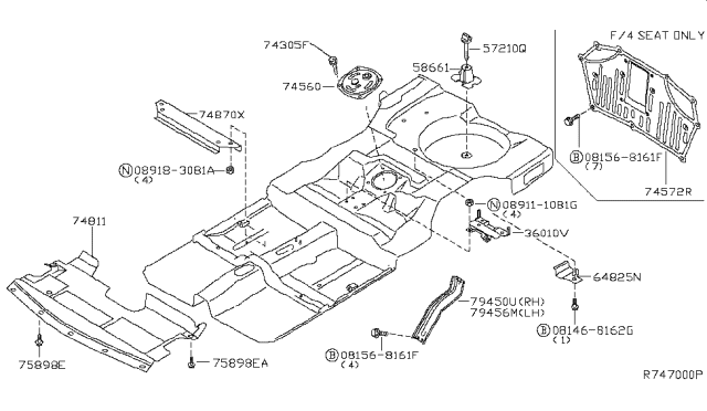 2004 Nissan Maxima Floor Fitting Diagram 1