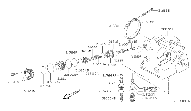 2006 Nissan Maxima Clutch & Band Servo Diagram 5