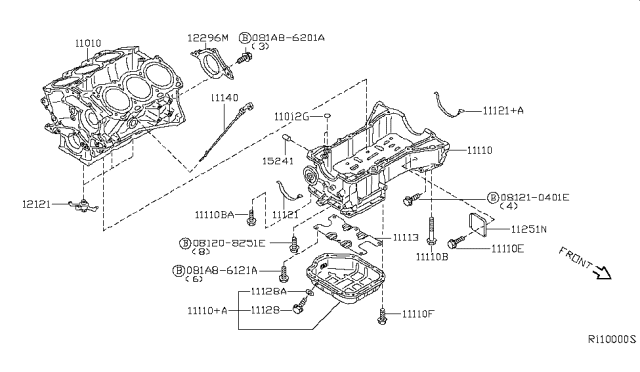 2007 Nissan Maxima Cylinder Block & Oil Pan Diagram 3