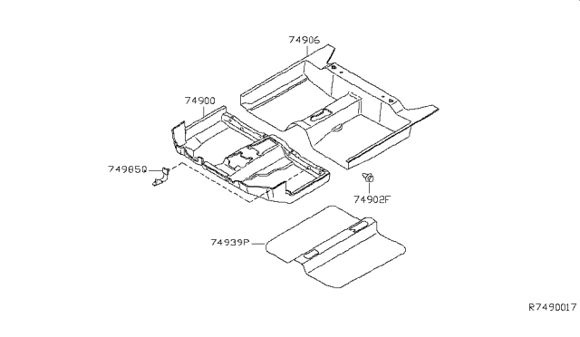 2006 Nissan Maxima Carpet Assy-Floor Diagram for 74900-ZK01C