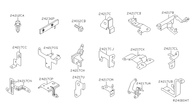 2006 Nissan Maxima Bracket-Harness Clip Diagram for 24239-5V500