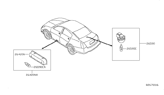 2007 Nissan Maxima Lamp Assembly-Door Step Diagram for 26420-7Y000