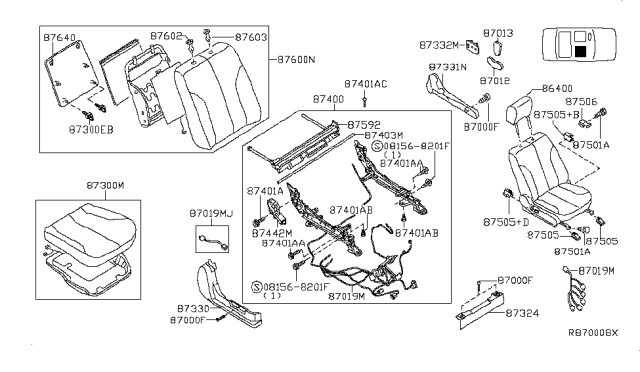 2007 Nissan Maxima Front Seat Diagram 6