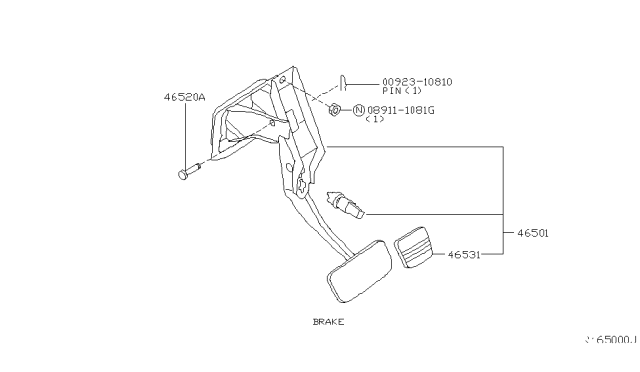 2008 Nissan Maxima Brake & Clutch Pedal Diagram