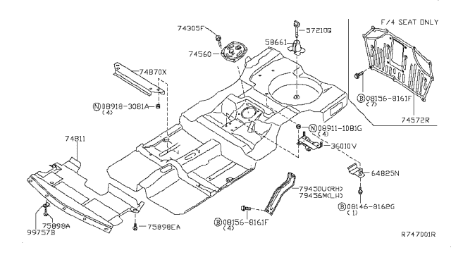 2007 Nissan Maxima Floor Fitting Diagram 3