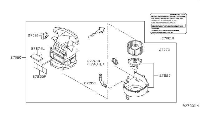 2007 Nissan Maxima Heater & Blower Unit Diagram 1