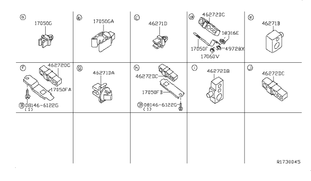 2007 Nissan Maxima Clamp Diagram for 17571-8J010