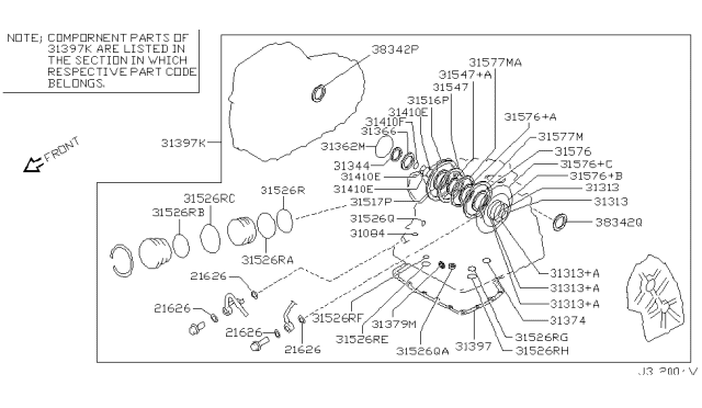 2008 Nissan Maxima Gasket & Seal Kit (Automatic) Diagram