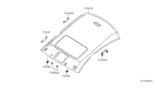 2006 Nissan Maxima Roof Trimming Diagram 4