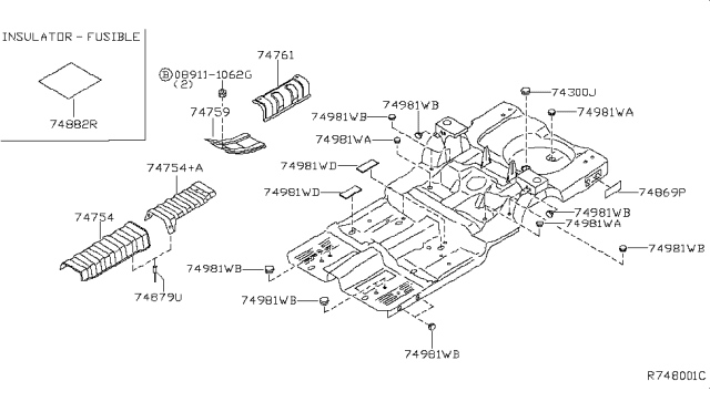 2007 Nissan Maxima Floor Fitting Diagram 4