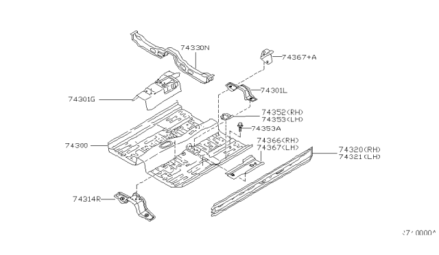 2008 Nissan Maxima Sill-Inner,LH Diagram for 76451-7Y030