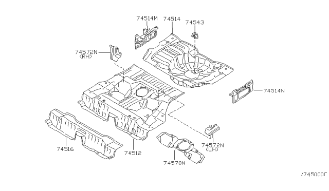 2004 Nissan Maxima Floor Panel (Rear) Diagram