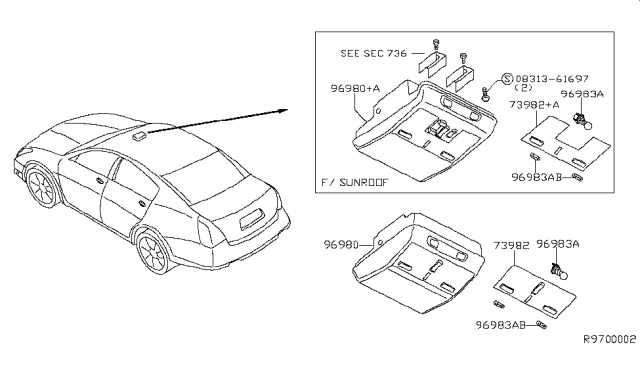 2006 Nissan Maxima Roof Console Diagram