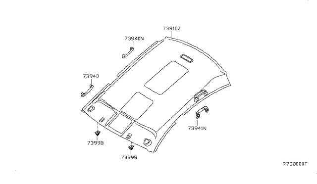 2006 Nissan Maxima Roof Trimming Diagram 2