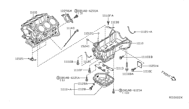 2007 Nissan Maxima Gasket-Oil Pan Diagram for 11121-7Y000