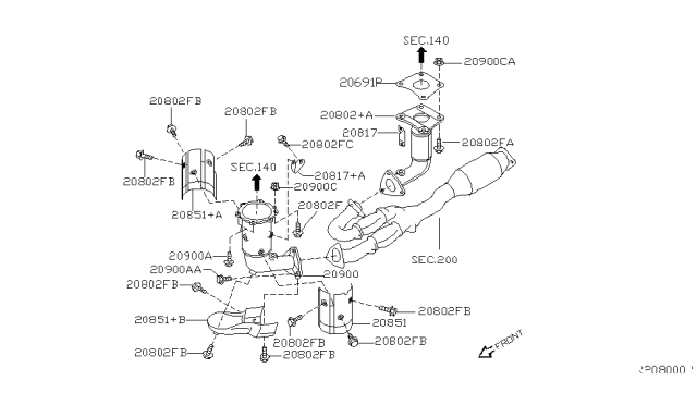 2008 Nissan Maxima Catalyst Converter,Exhaust Fuel & URE In Diagram