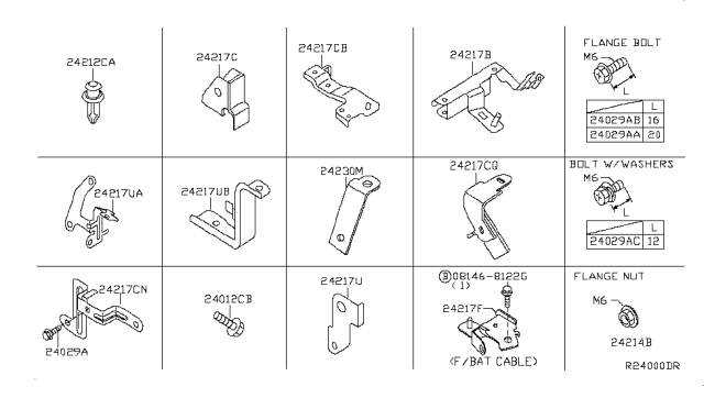 2008 Nissan Maxima Bracket-Harness Clip Diagram for 24239-CB80A