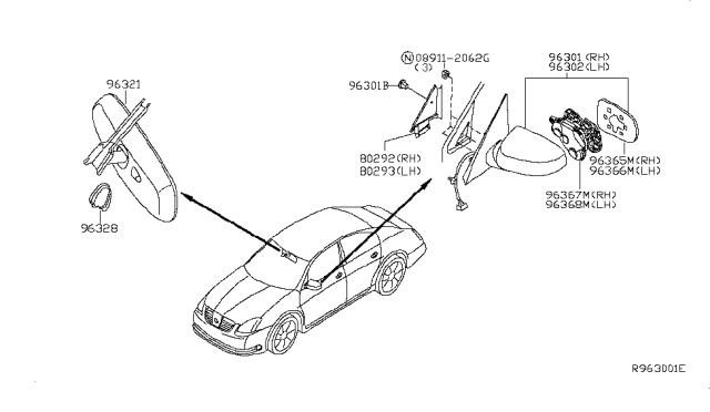 2006 Nissan Maxima Rear View Mirror Diagram 2