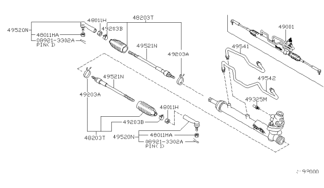 2004 Nissan Maxima Gear & Linkage-Power Steering Diagram for 49001-7Y000