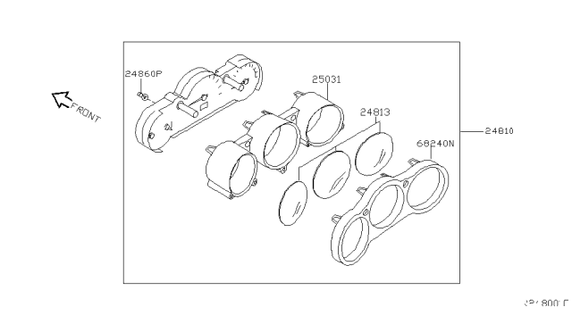 2006 Nissan Maxima Cover - Front Meter Diagram for 24813-7Y00A