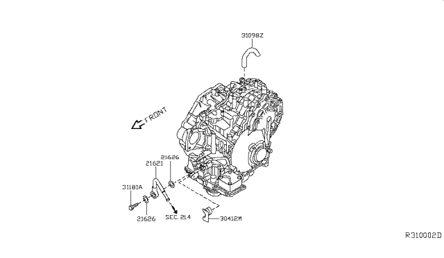 2007 Nissan Maxima Auto Transmission,Transaxle & Fitting Diagram 3