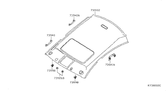 2007 Nissan Maxima Roof Trimming Diagram 4