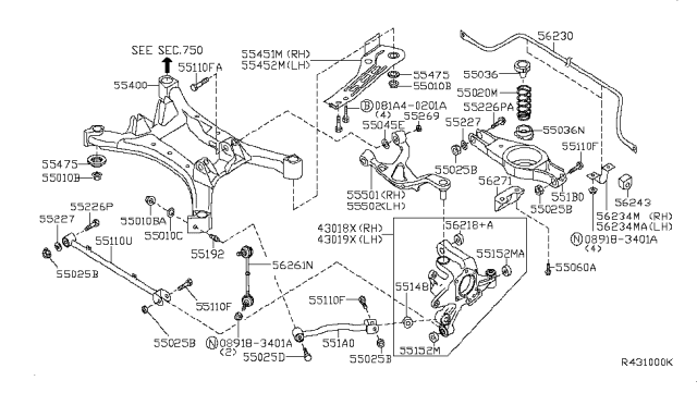 2006 Nissan Maxima BUSHING STABILIZER Diagram for 54613-8J022