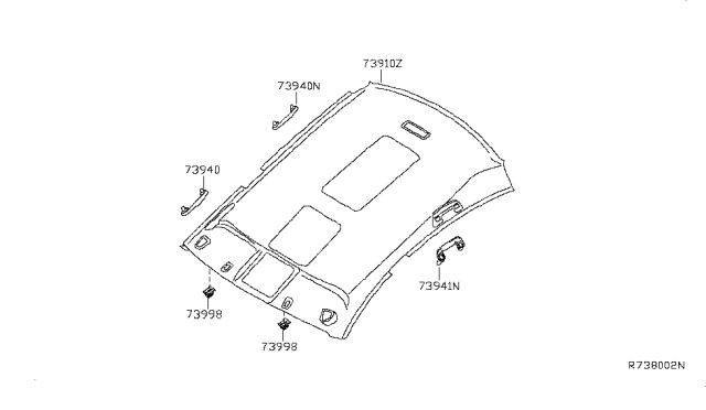 2004 Nissan Maxima Roof Trimming Diagram 1