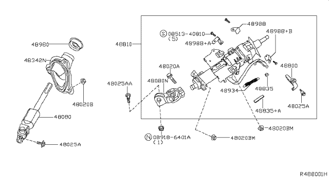 2004 Nissan Maxima Spring-Column Diagram for 48933-7Y060