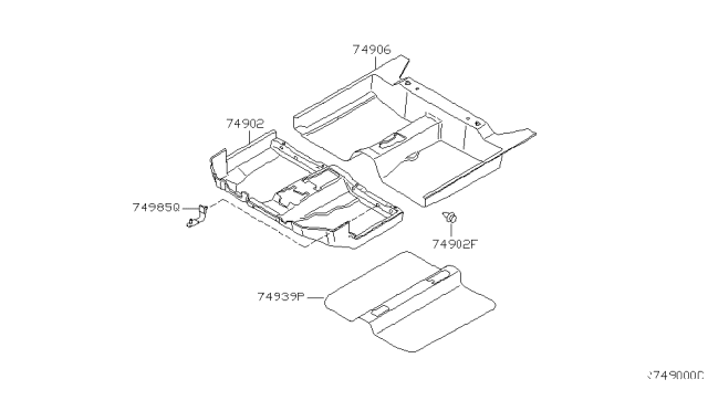 2004 Nissan Maxima Floor Trimming Diagram 1