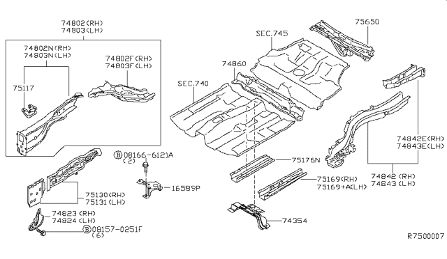 2004 Nissan Maxima Member & Fitting Diagram