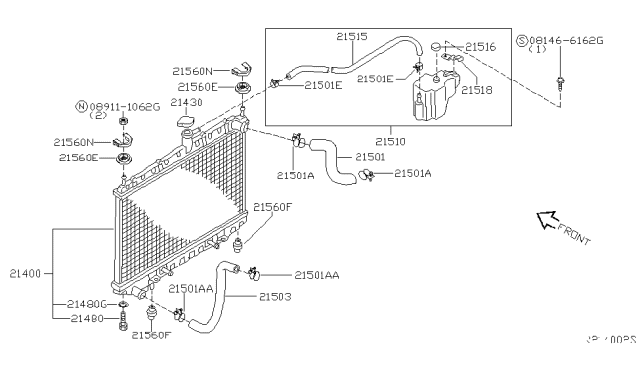 2005 Nissan Maxima Radiator,Shroud & Inverter Cooling Diagram 3