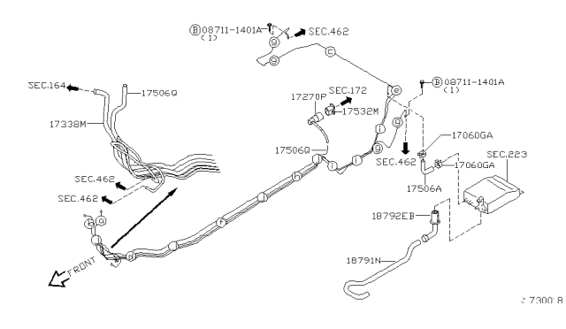 2004 Nissan Maxima Tube-Breather Diagram for 17338-7Y010
