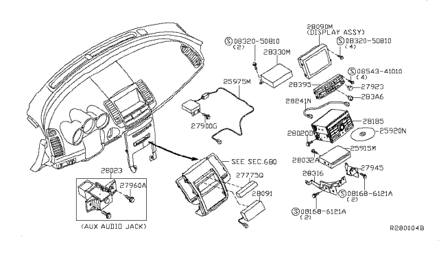 2006 Nissan Maxima Control Assembly - Navigation Diagram for 25915-ZK30B