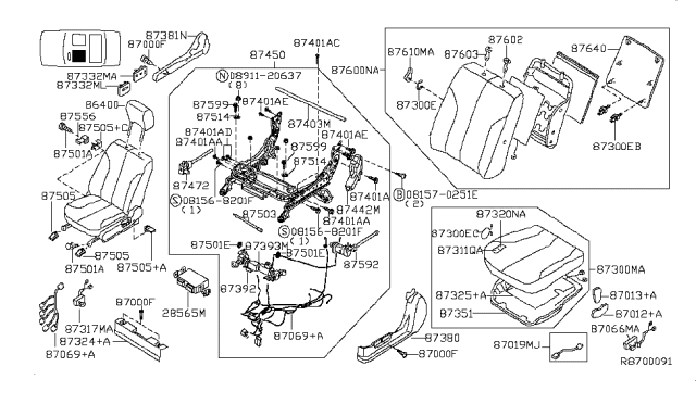 2005 Nissan Maxima Front Seat Diagram 2