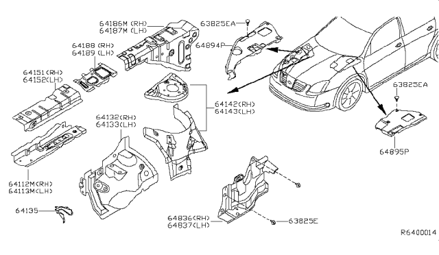 2007 Nissan Maxima Hood Ledge & Fitting Diagram