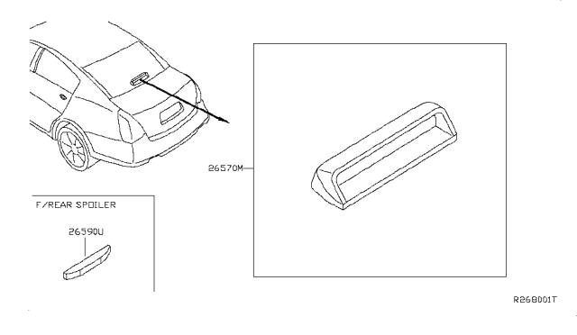 2006 Nissan Maxima Lamp Assembly-Stop,High Mounting Diagram for 26590-7Y001