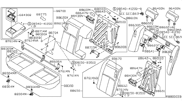 2006 Nissan Maxima Rear Seat Diagram 4